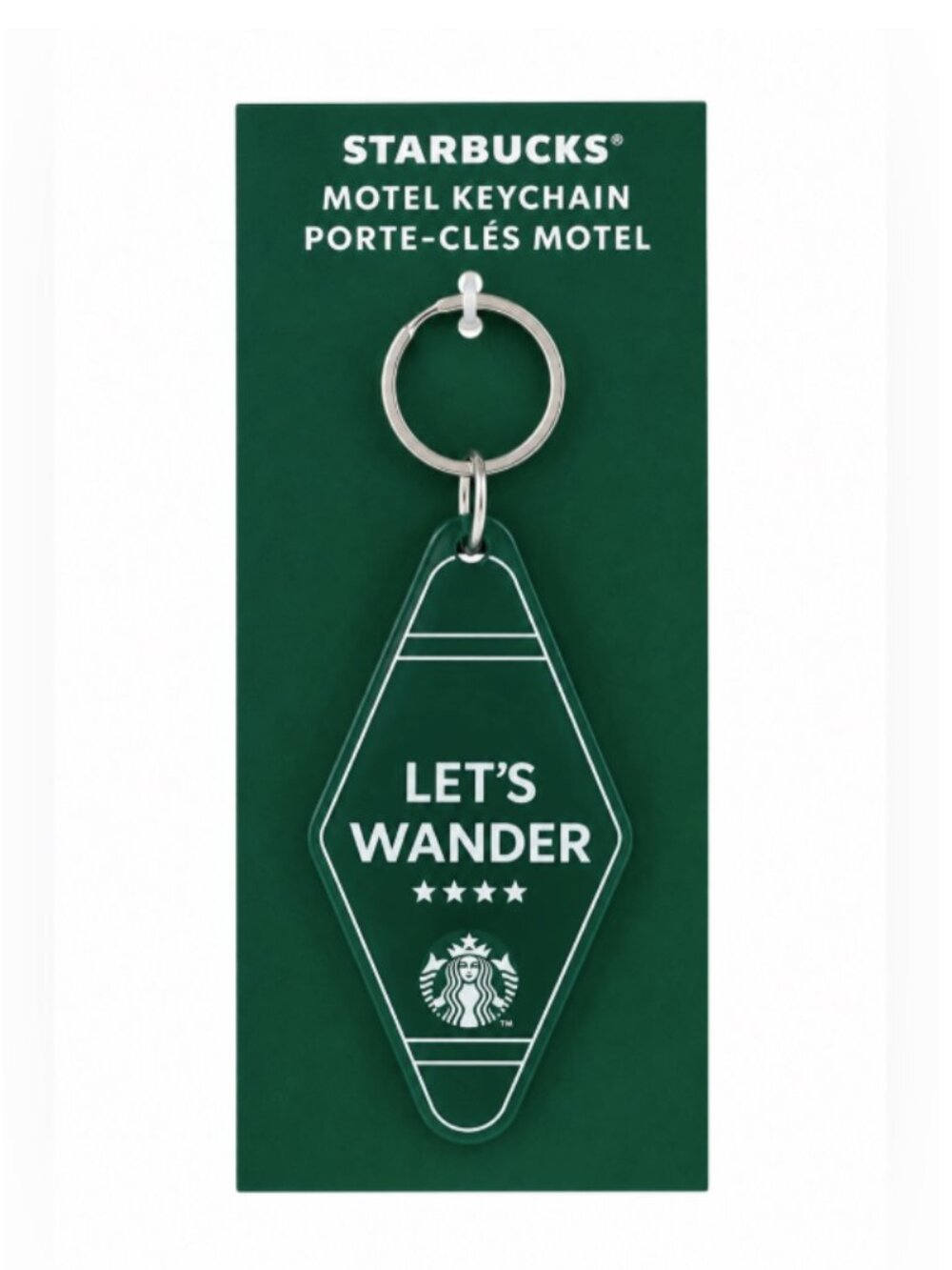 Starbucks Motel Keychain "Let's Wander" - NWT